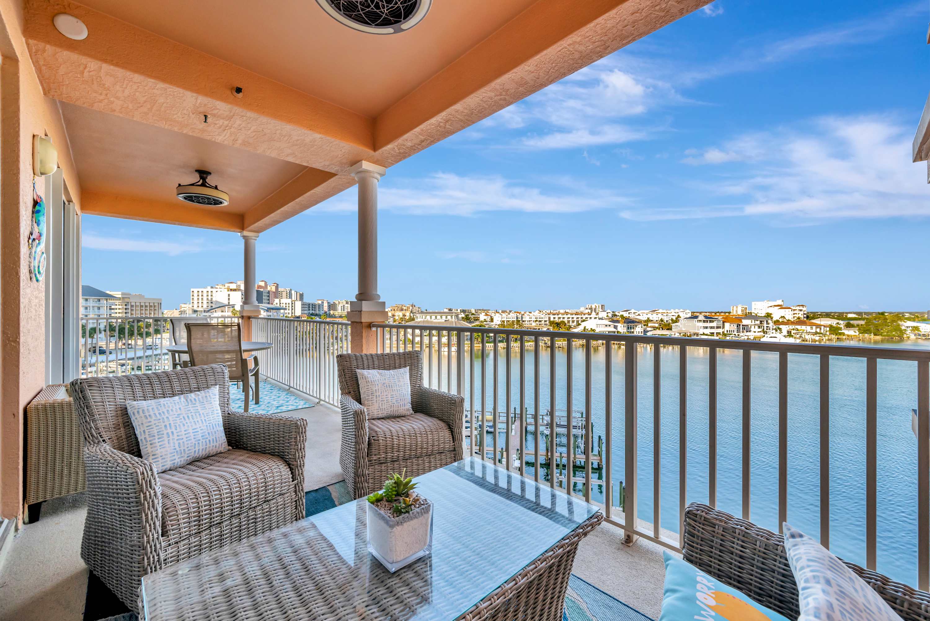 Waterfront balcony view